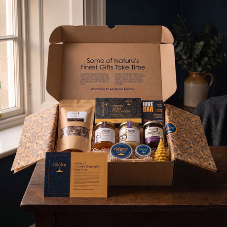 The Signature hamper unwrapped, showing all ten products